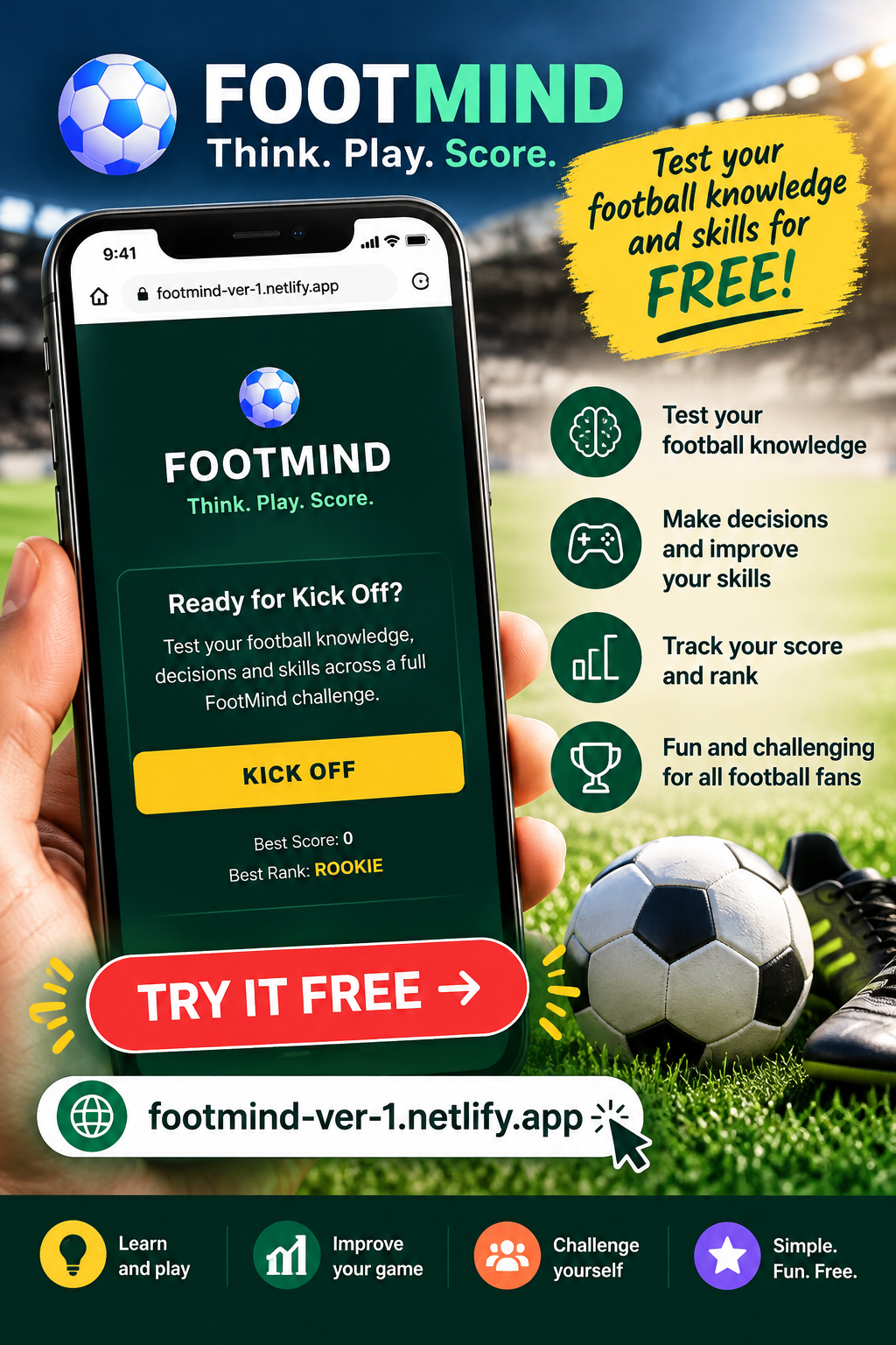 FOOTMIND Football Quiz App
