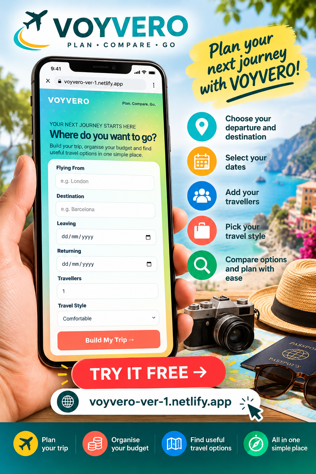 VOYVERO Travel Planner App