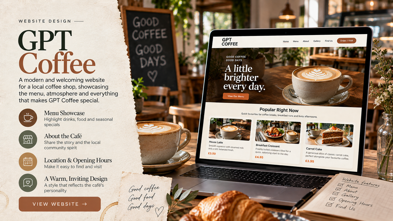 GPT Coffee Shop Website Design
