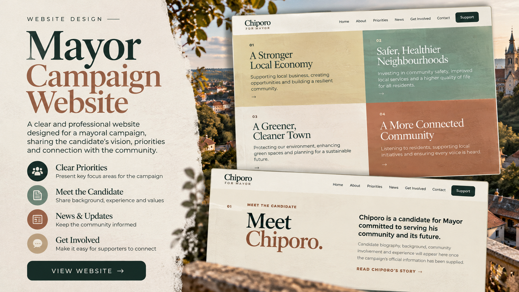 Mayor Chiporo Campaign Website Design
